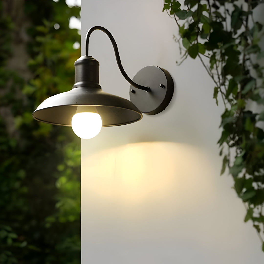 Vintage Industrial Iron Bowl LED Wall Light