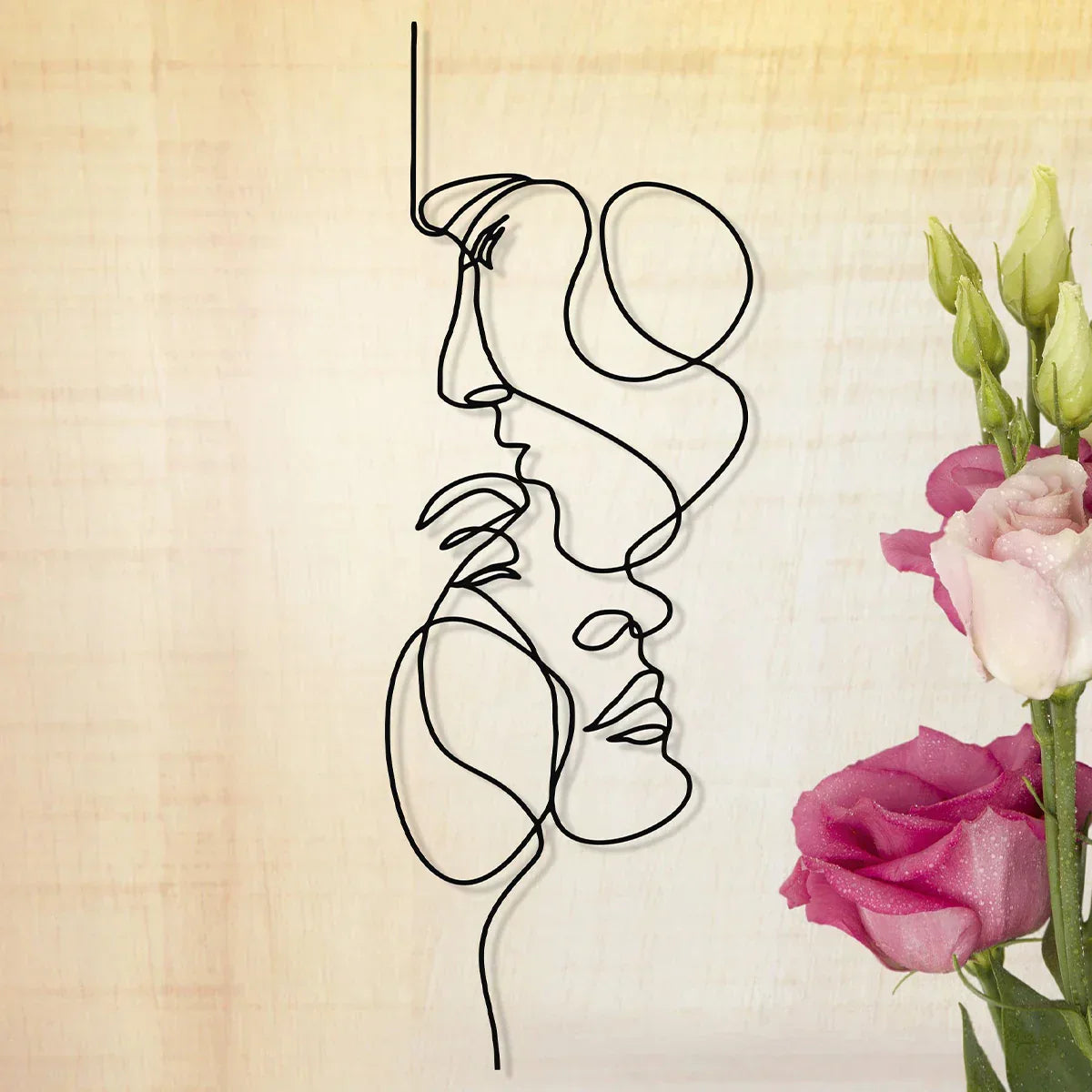 Abstract Metal Wall Sculpture Face Design