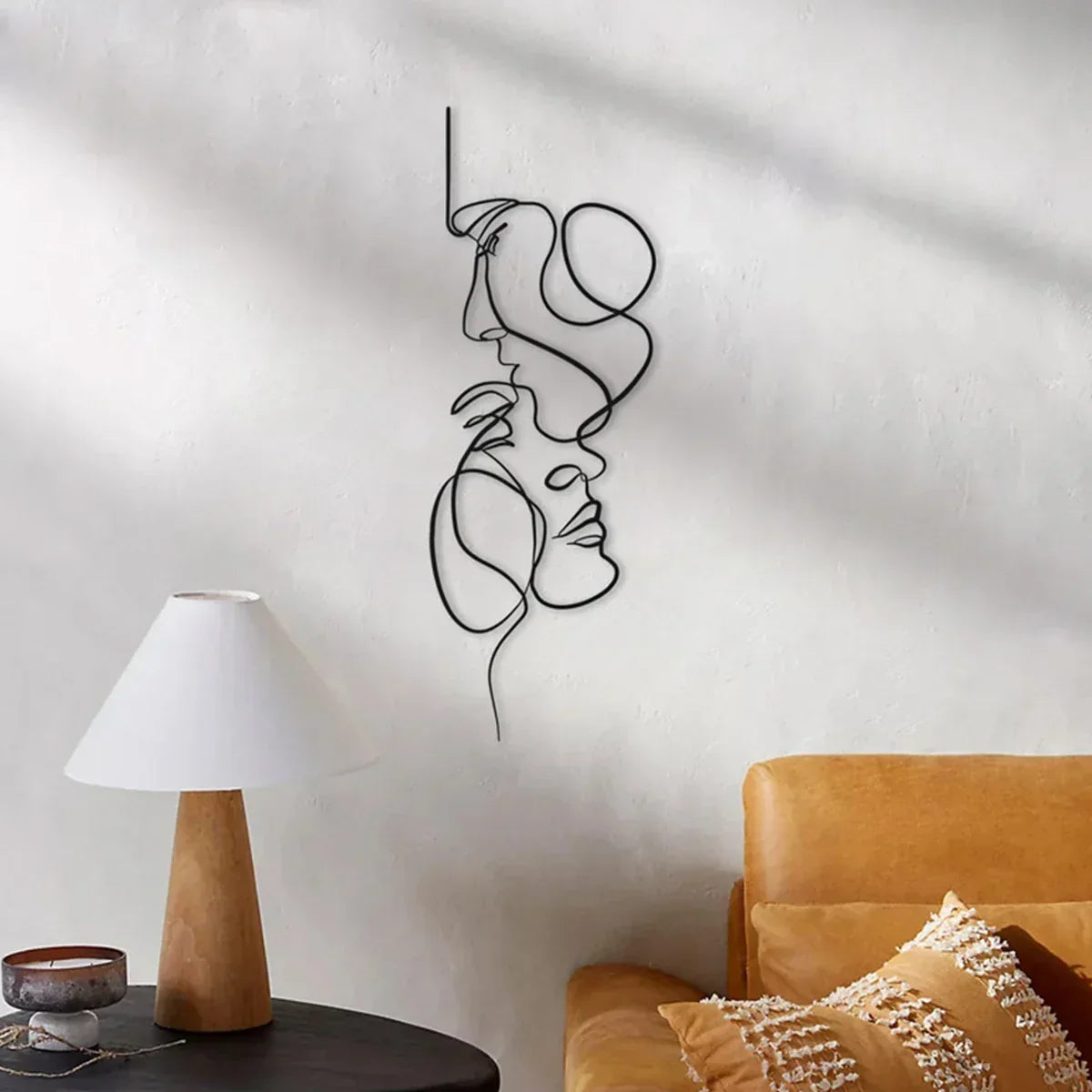 Abstract Metal Wall Sculpture Face Design