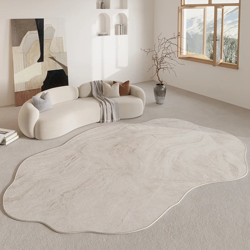 Abstract Plush Rug with Irregular Shape