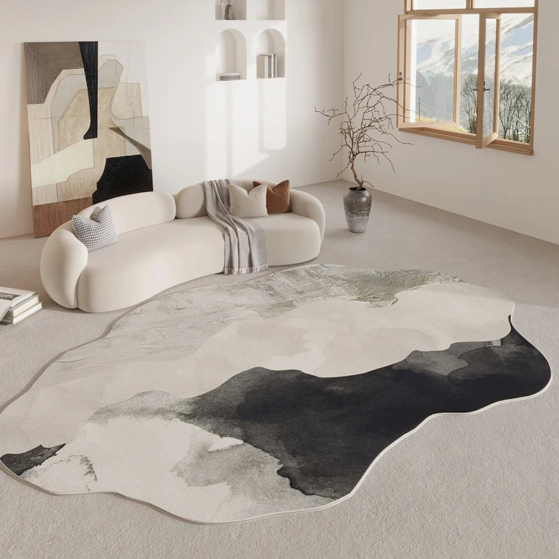 Abstract Plush Rug with Irregular Shape