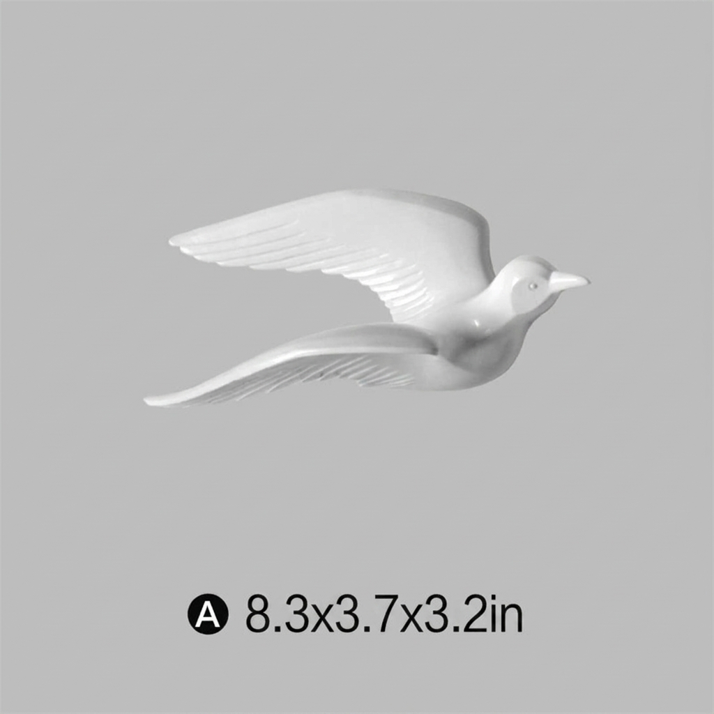 Abstract Seagull Wall Decor with Resin Art