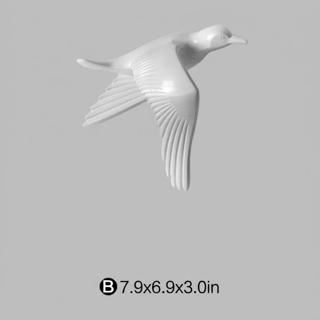 Abstract Seagull Wall Decor with Resin Art