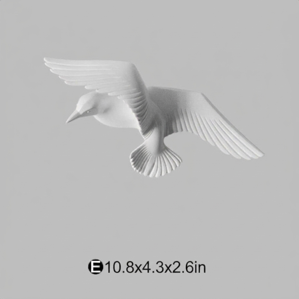 Abstract Seagull Wall Decor with Resin Art