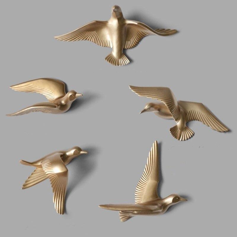 Abstract Seagull Wall Decor with Resin Art