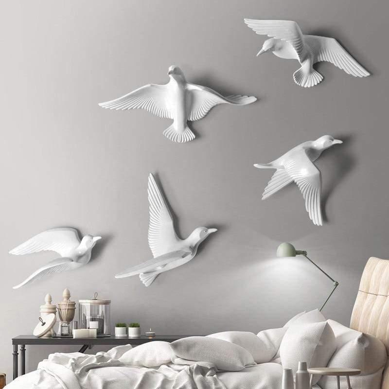 Abstract Seagull Wall Decor with Resin Art