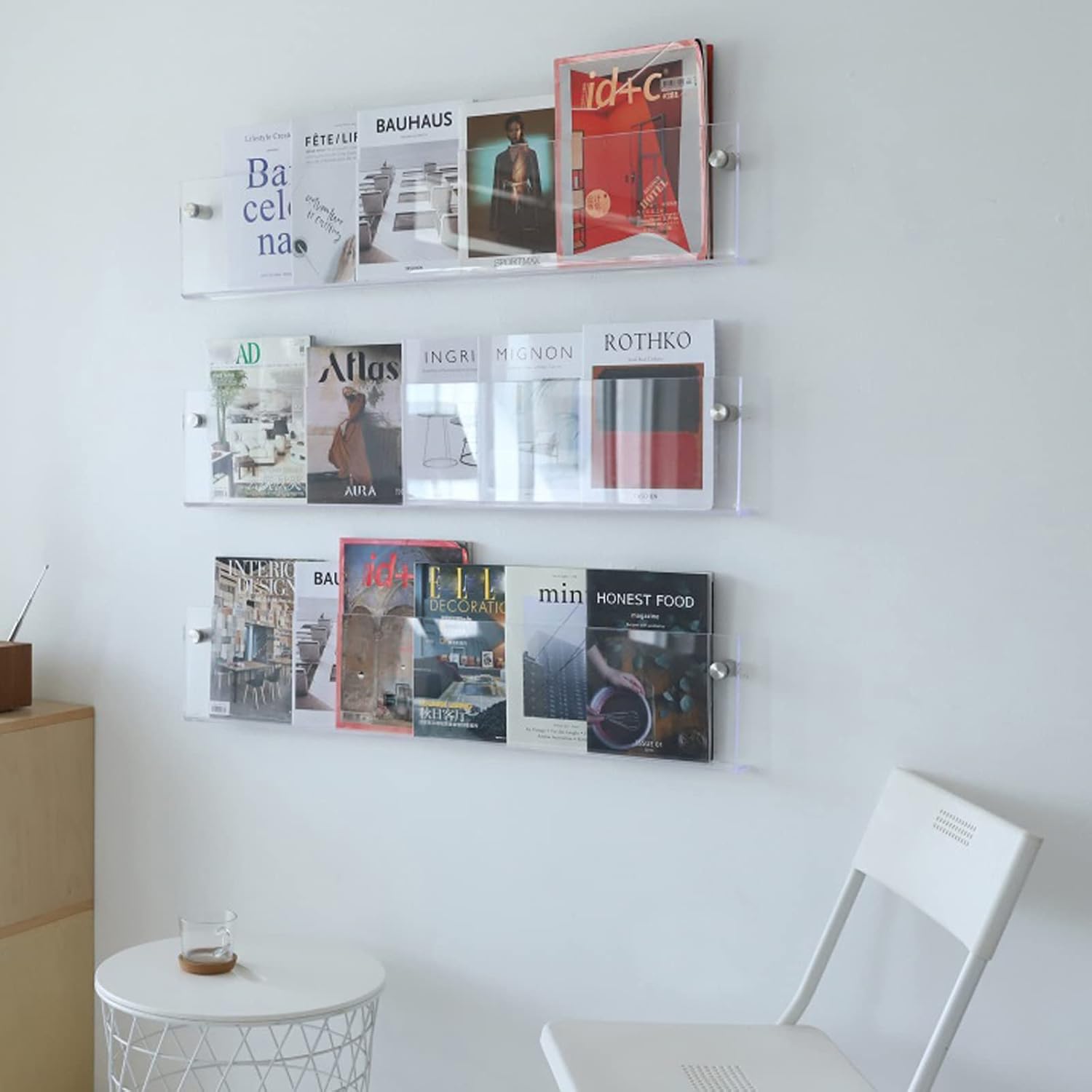 Acrylic Wall Magazine Rack Floating Shelf