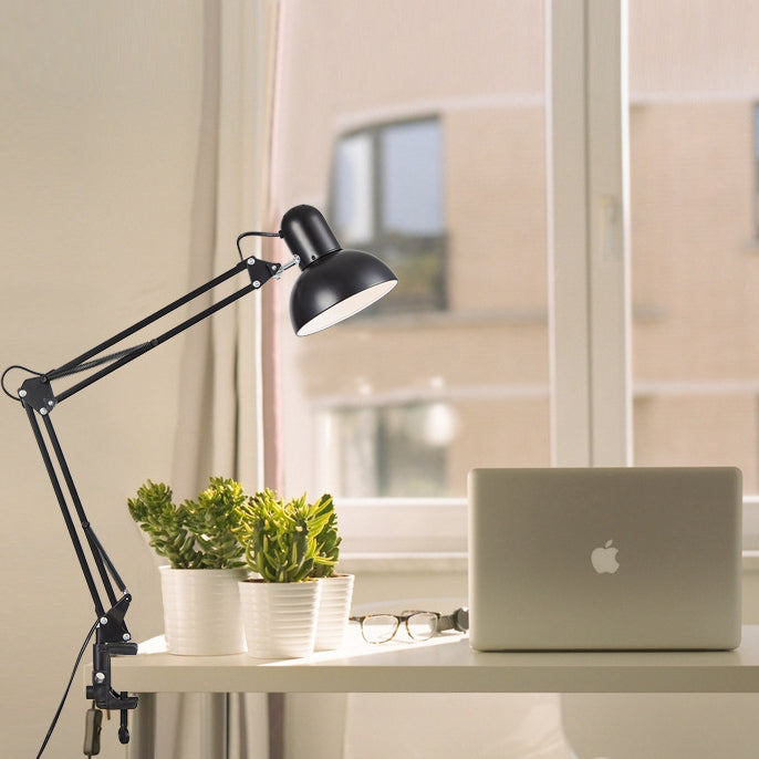 Adjustable Metal Table Lamp with Clip On Base