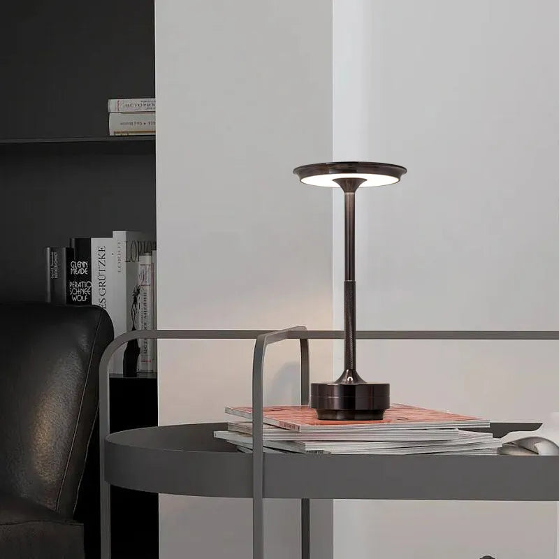 Aluminium Table Lamp with Rechargeable LED Light