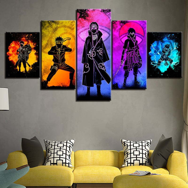 Anime Canvas Wall Art 5 Panel Print Set