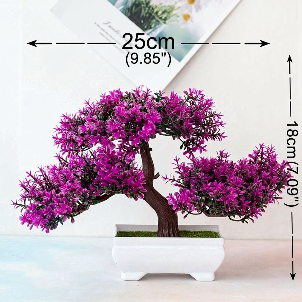 Artificial Bonsai Plant with Decorative Pot