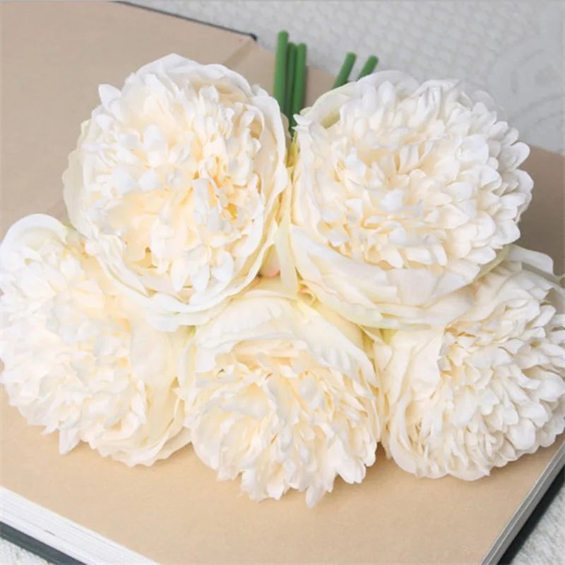 Artificial Peony Bouquet with Lifelike Blooms
