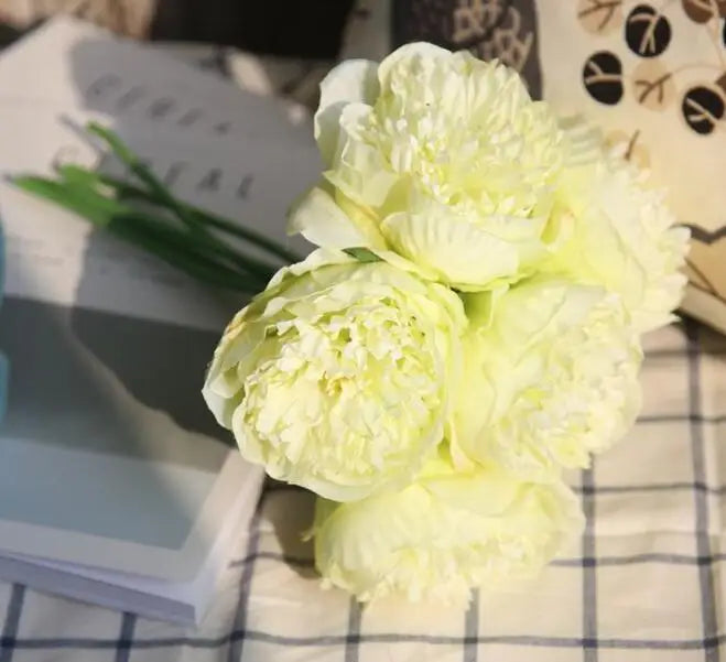 Artificial Peony Bouquet with Lifelike Blooms