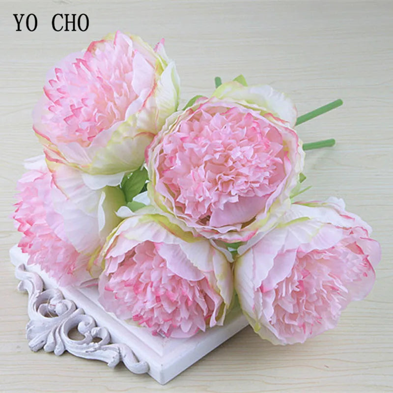Artificial Peony Bouquet with Lifelike Blooms