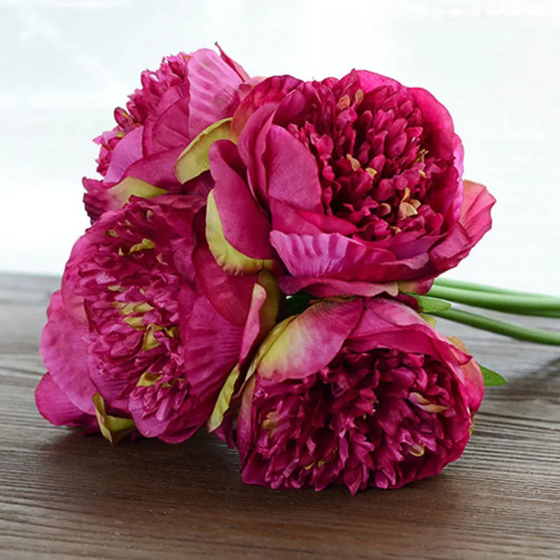 Artificial Peony Bouquet with Lifelike Blooms