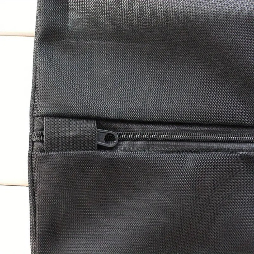 Black Mesh Laundry Bag with Zipper Closure