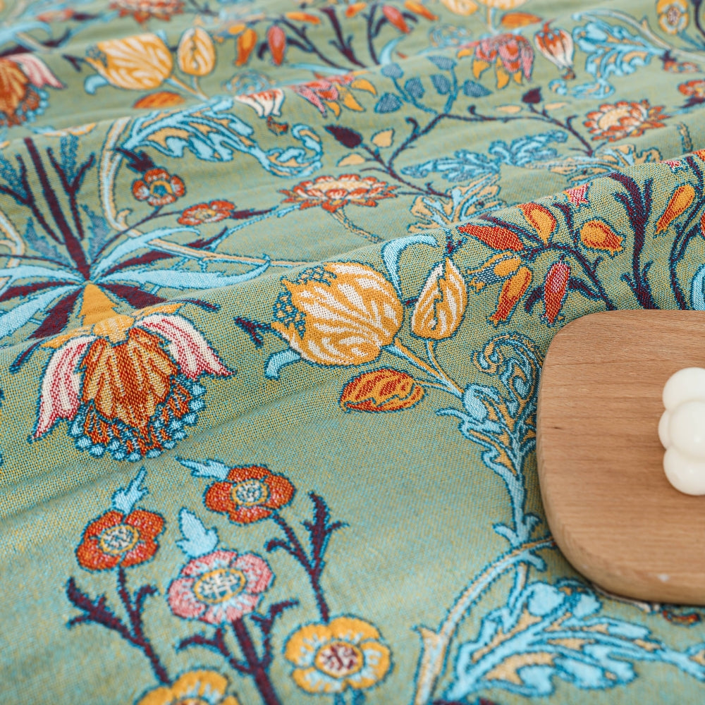 Boho Floral Cotton Throw Blanket Reversible