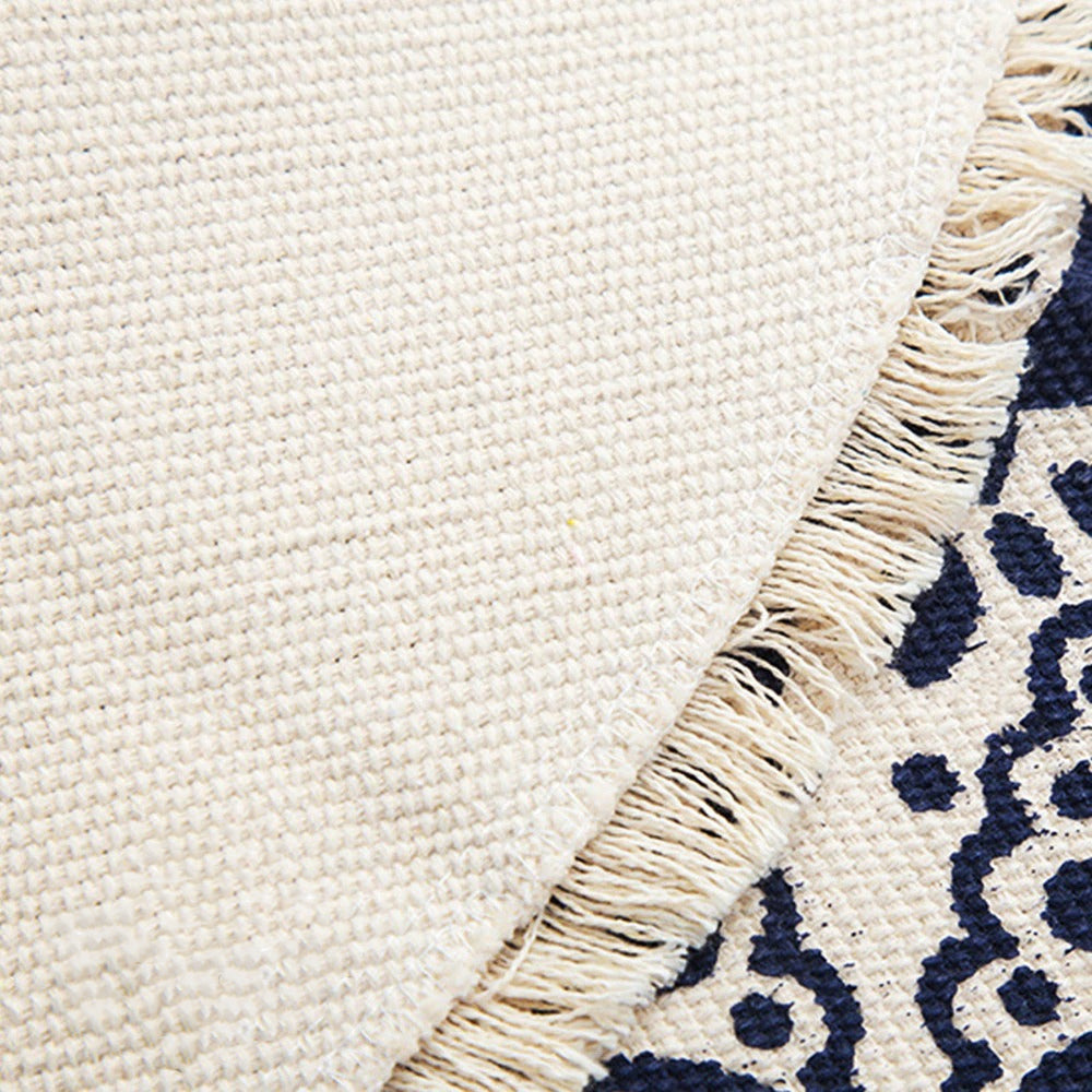 Boho Mandala Rug with Decorative Tassels