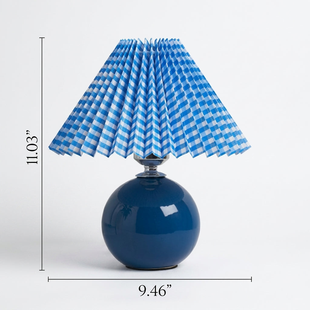 Ceramic Table Lamp with Pleated Shade Design