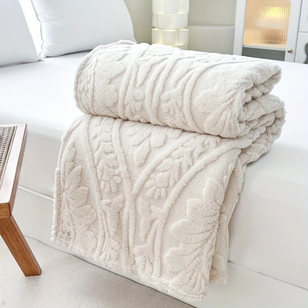 Classic Jacquard Fleece Throw Blanket Soft