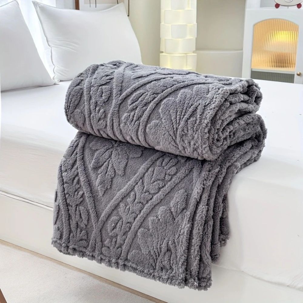 Classic Jacquard Fleece Throw Blanket Soft