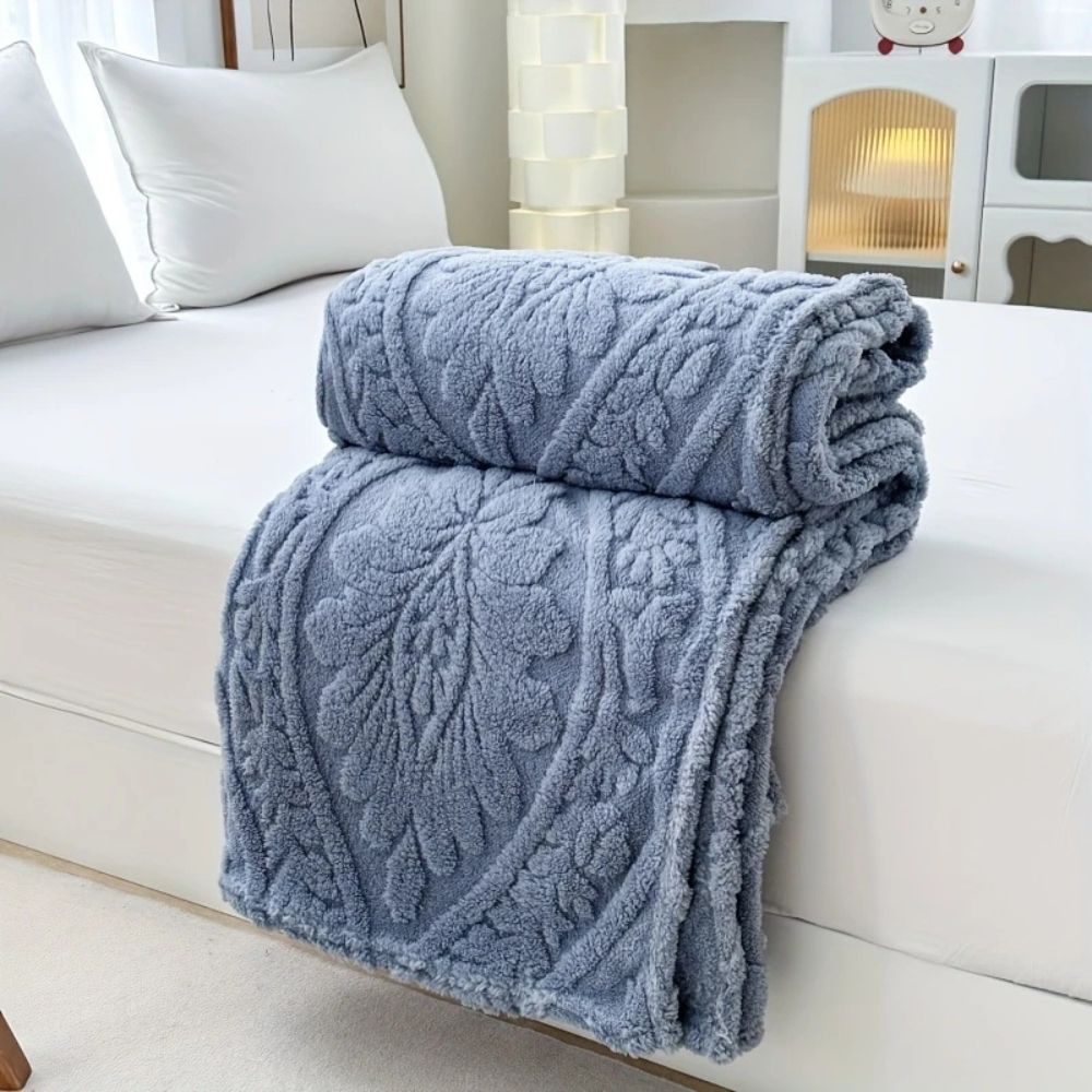 Classic Jacquard Fleece Throw Blanket Soft