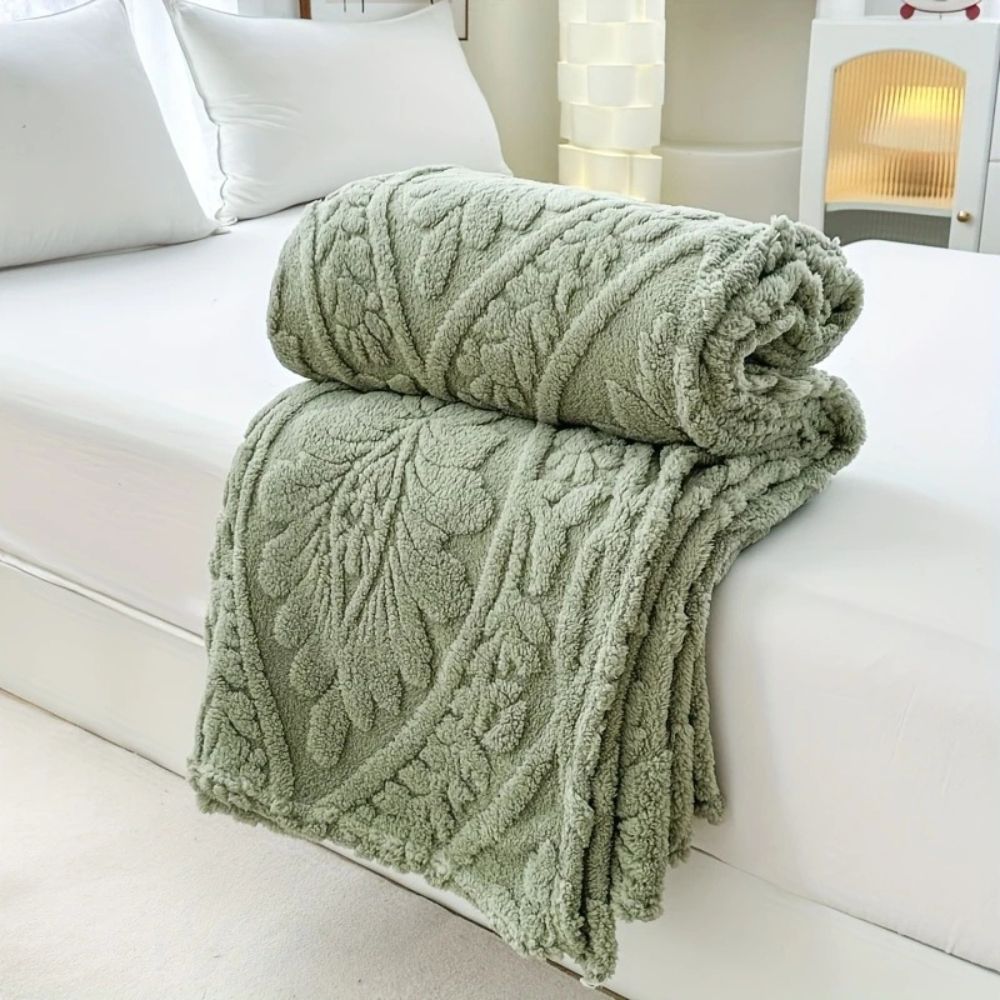 Classic Jacquard Fleece Throw Blanket Soft