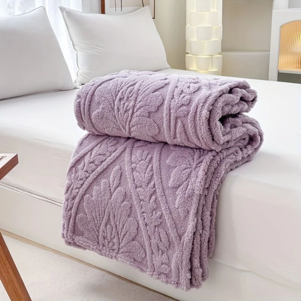 Classic Jacquard Fleece Throw Blanket Soft