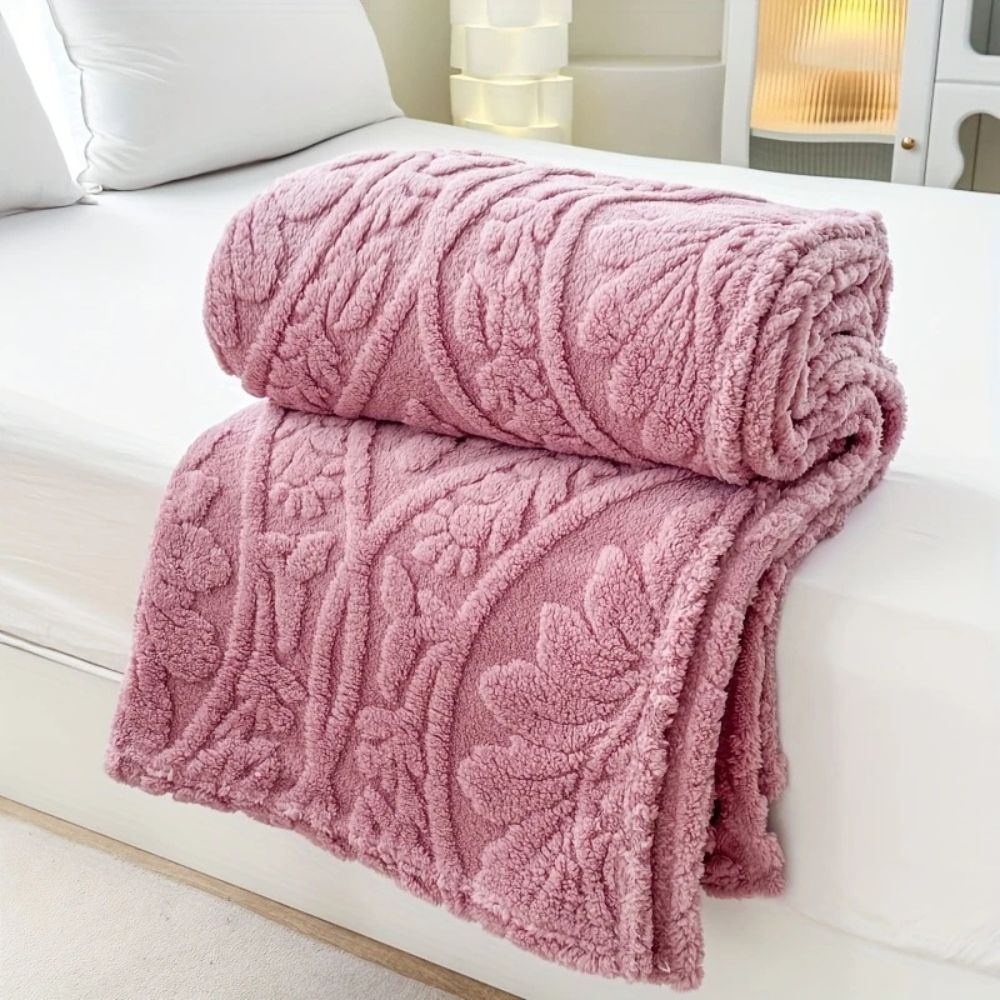 Classic Jacquard Fleece Throw Blanket Soft