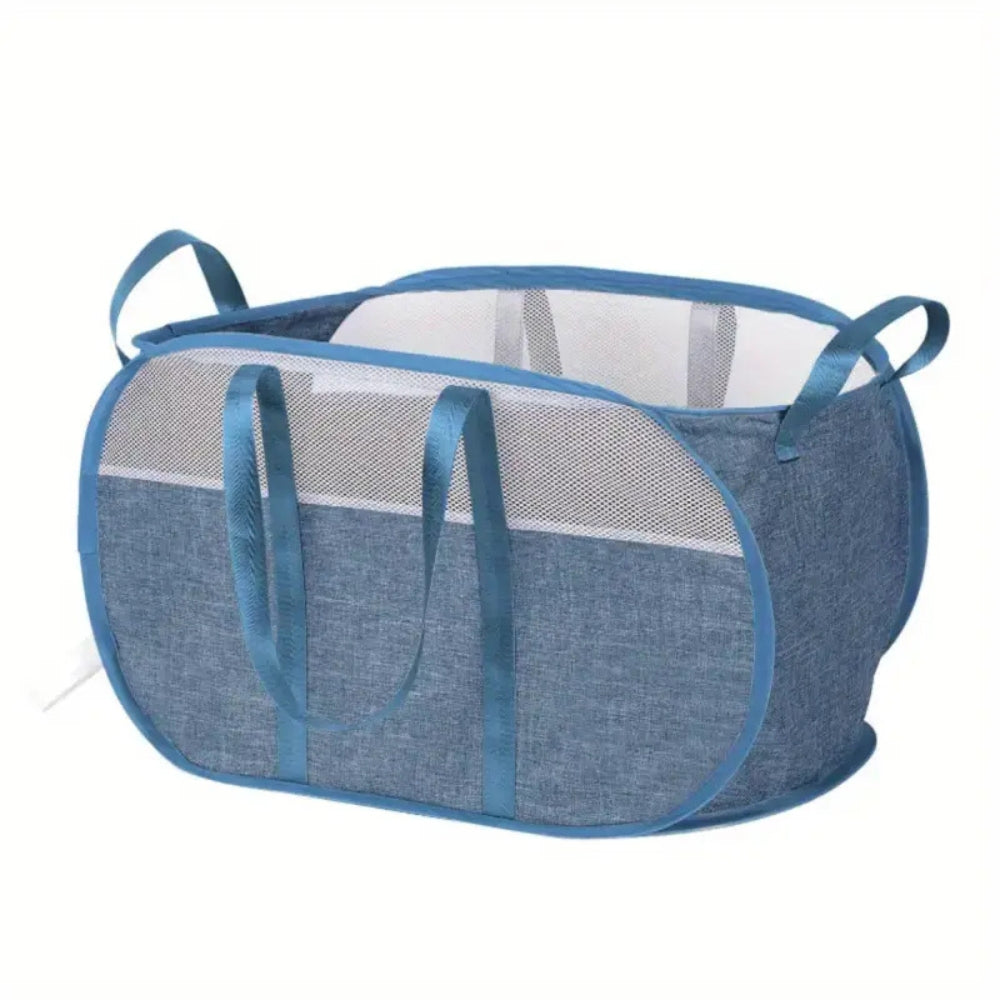 Collapsible Mesh Laundry Basket with Handles