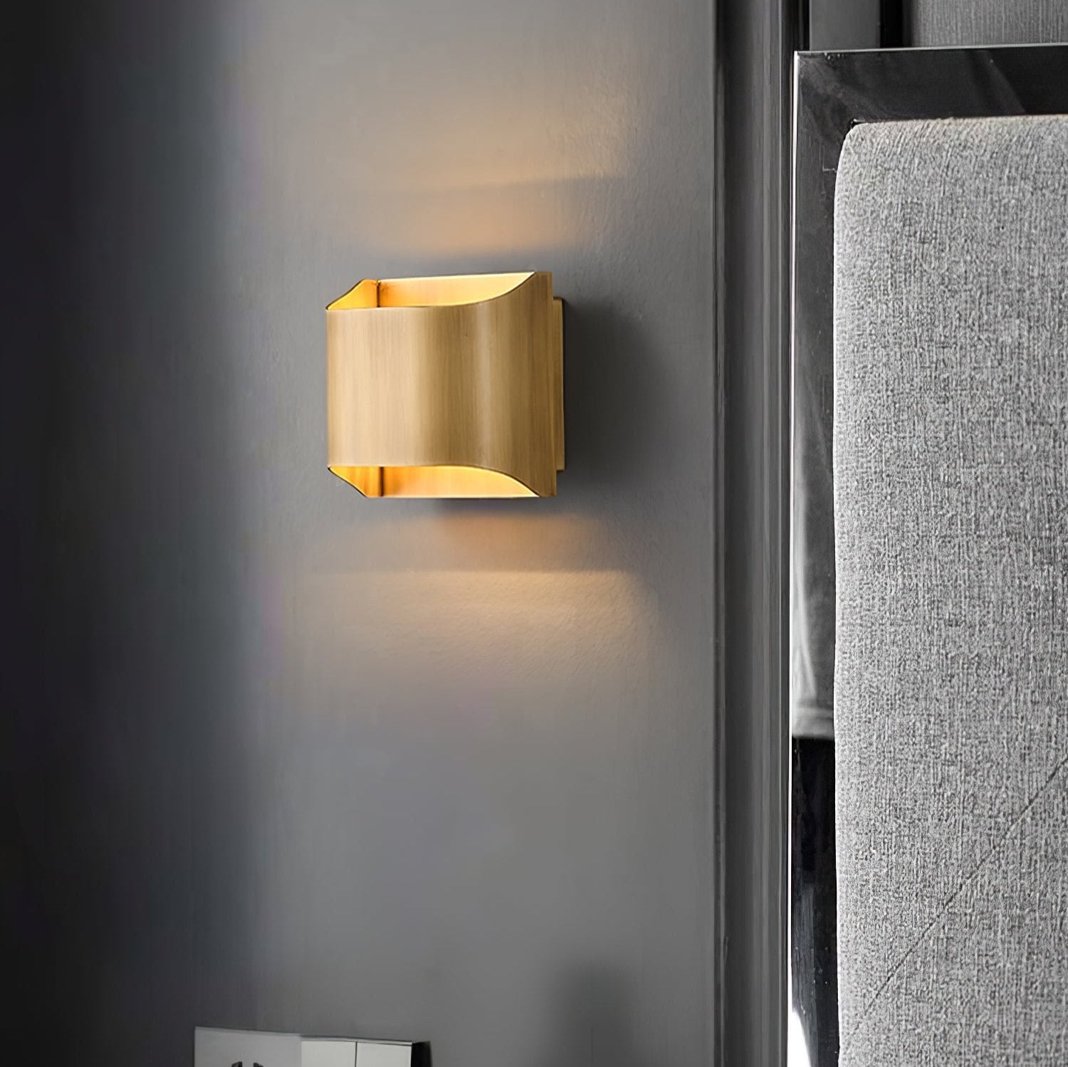 Copper Wall Sconce with Curved LED Light Panel