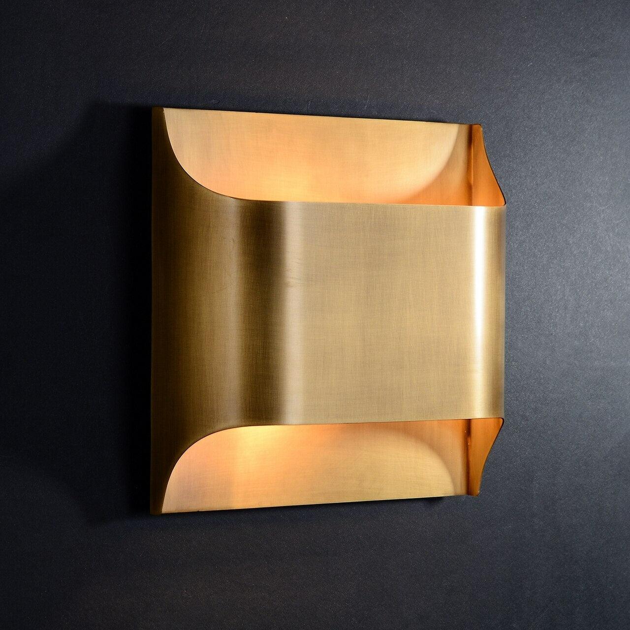 Copper Wall Sconce with Curved LED Light Panel