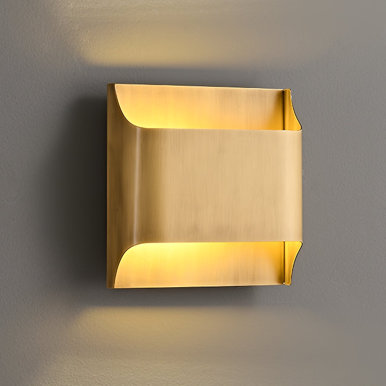 Copper Wall Sconce with Curved LED Light Panel