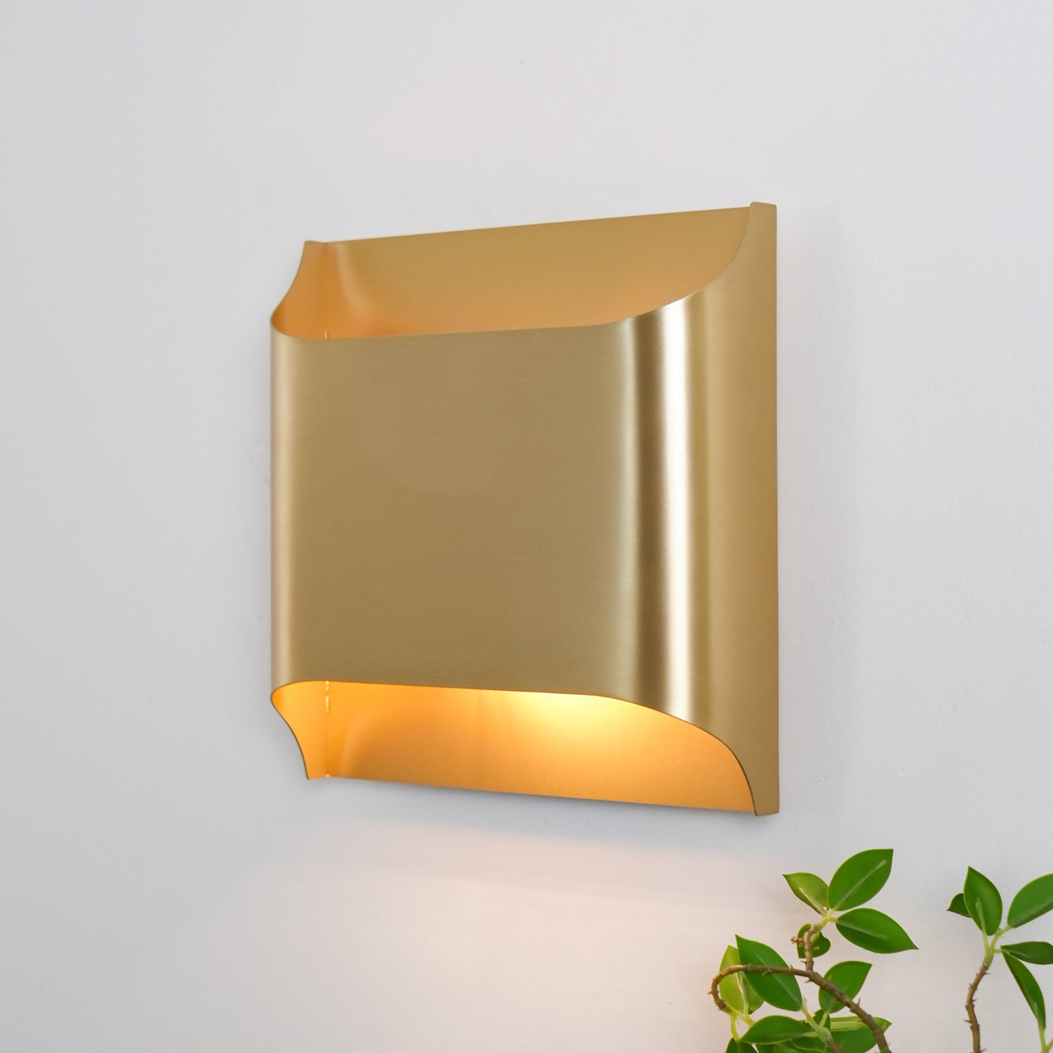 Copper Wall Sconce with Curved LED Light Panel