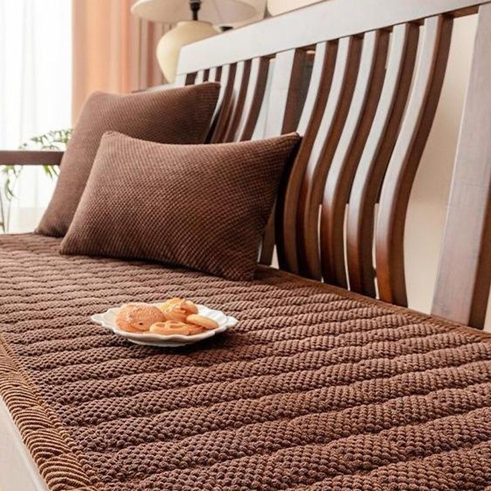 Corduroy Sofa Seat Cover with Padded Comfort