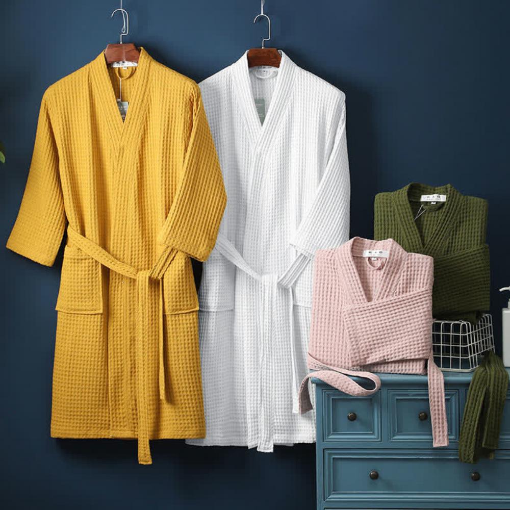 Cotton Spa Bathrobe with Relaxed Fit Belt
