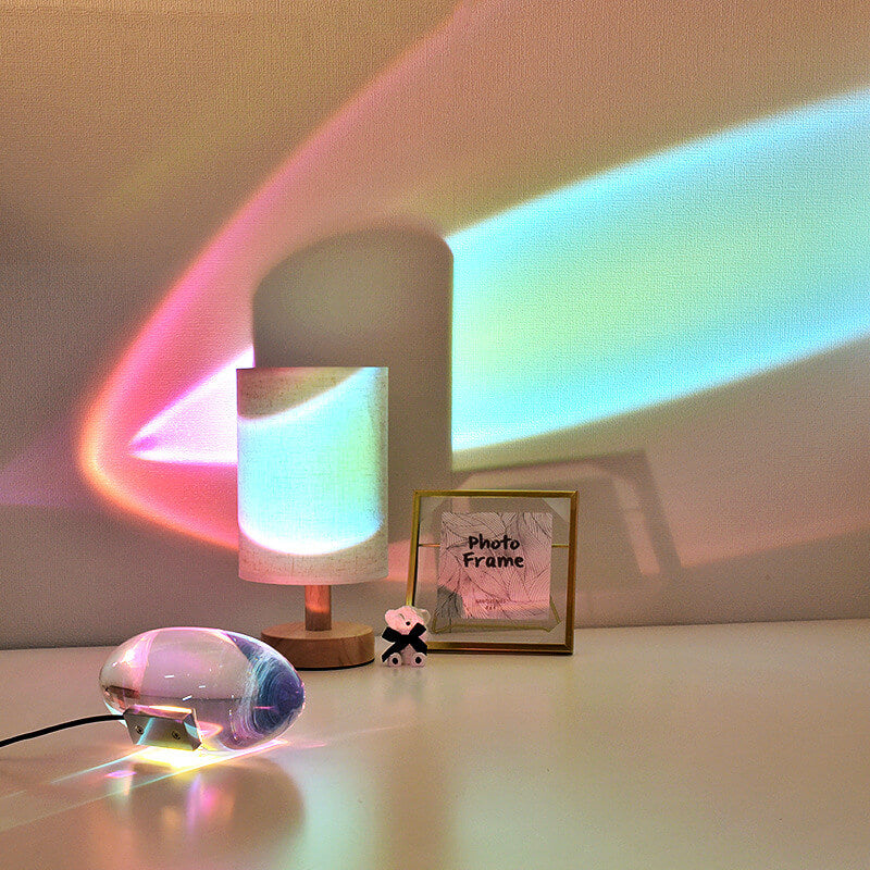 Crystal Table Lamp with LED Light Projection