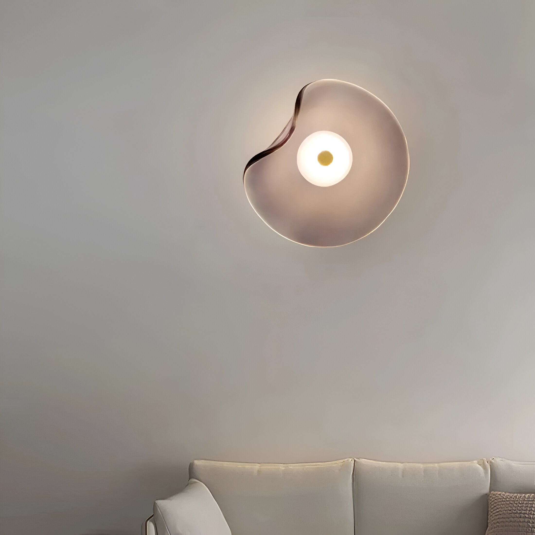 Curved Glass Wall Sconce with Fluid Form