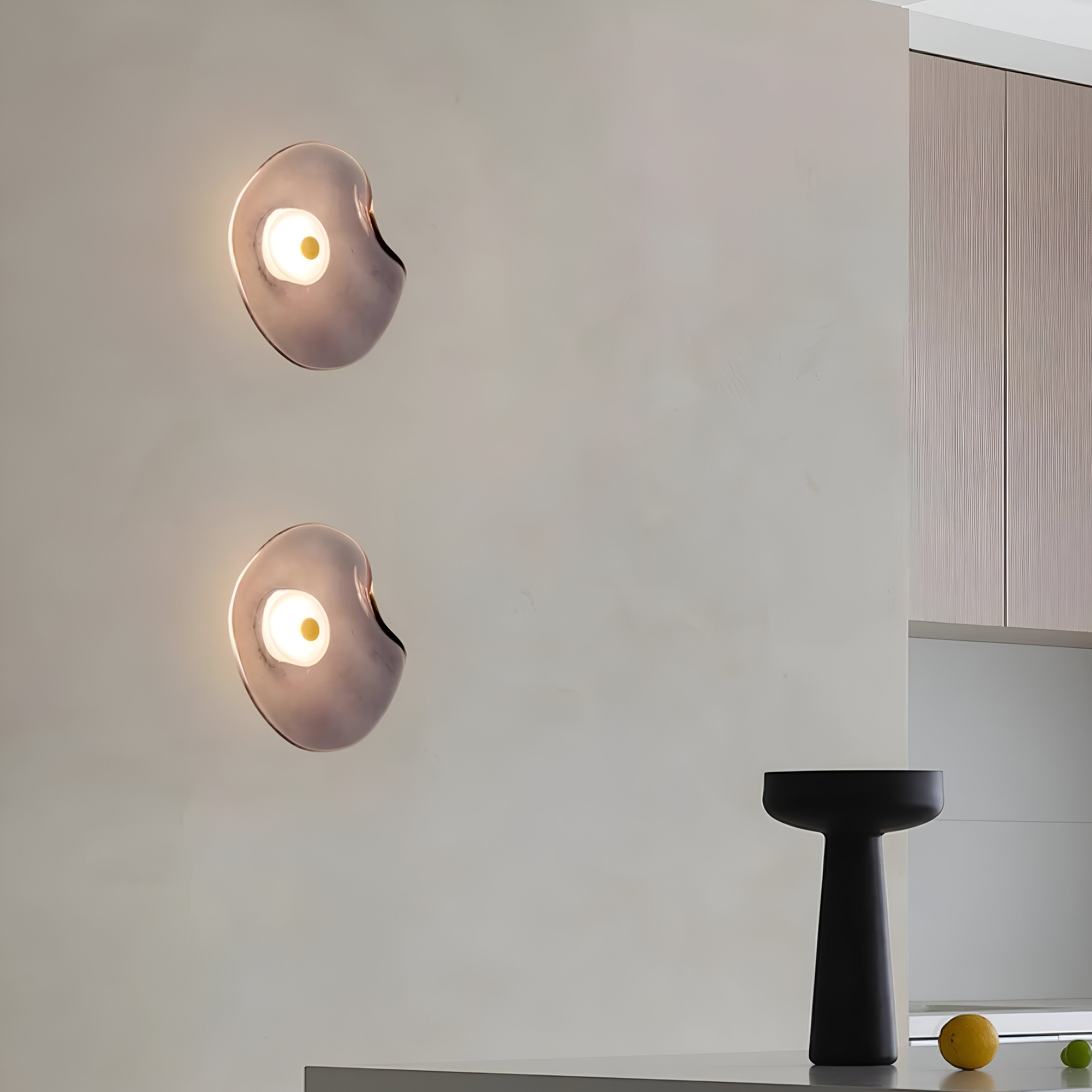 Curved Glass Wall Sconce with Fluid Form