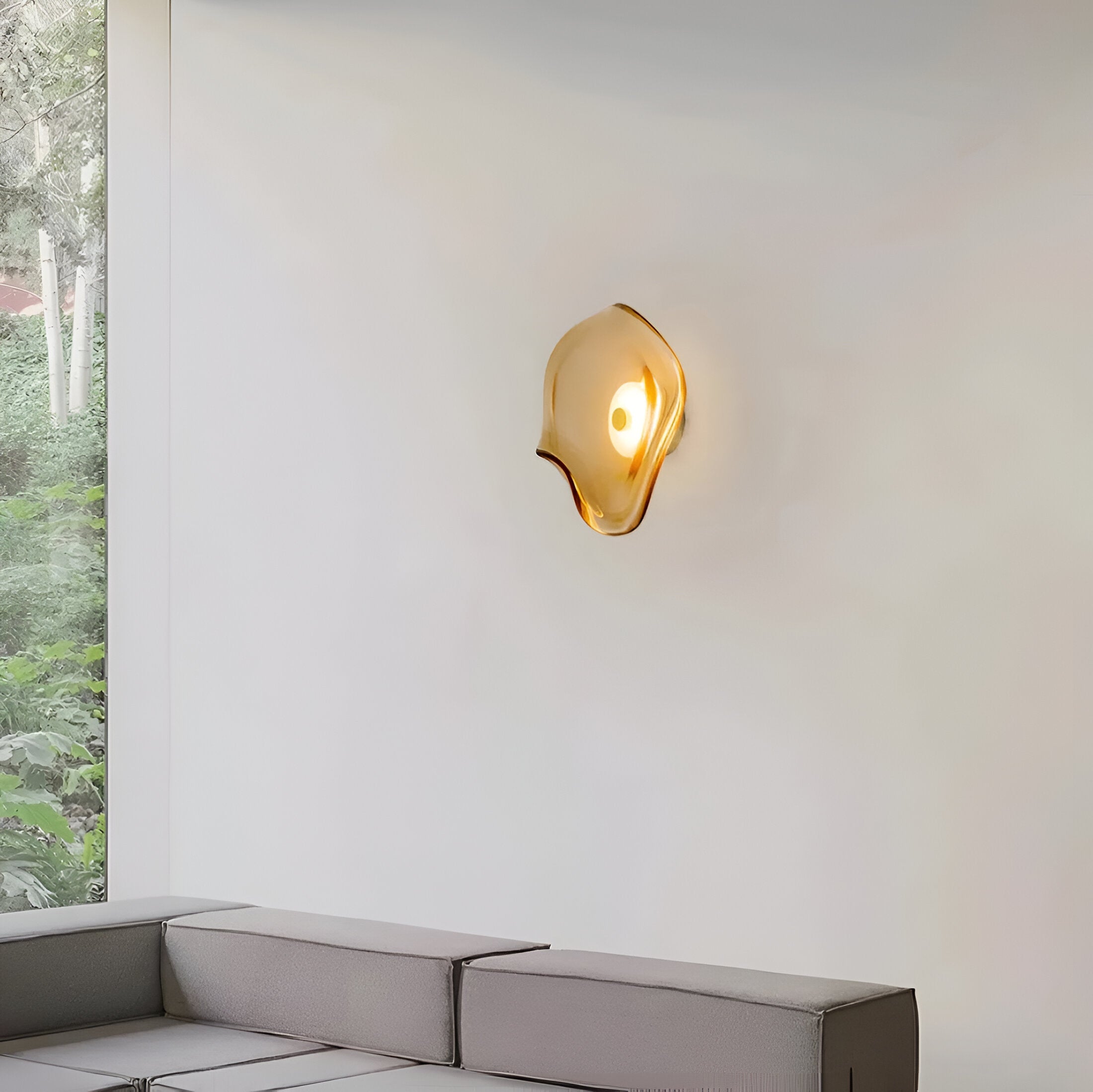 Curved Glass Wall Sconce with Fluid Form