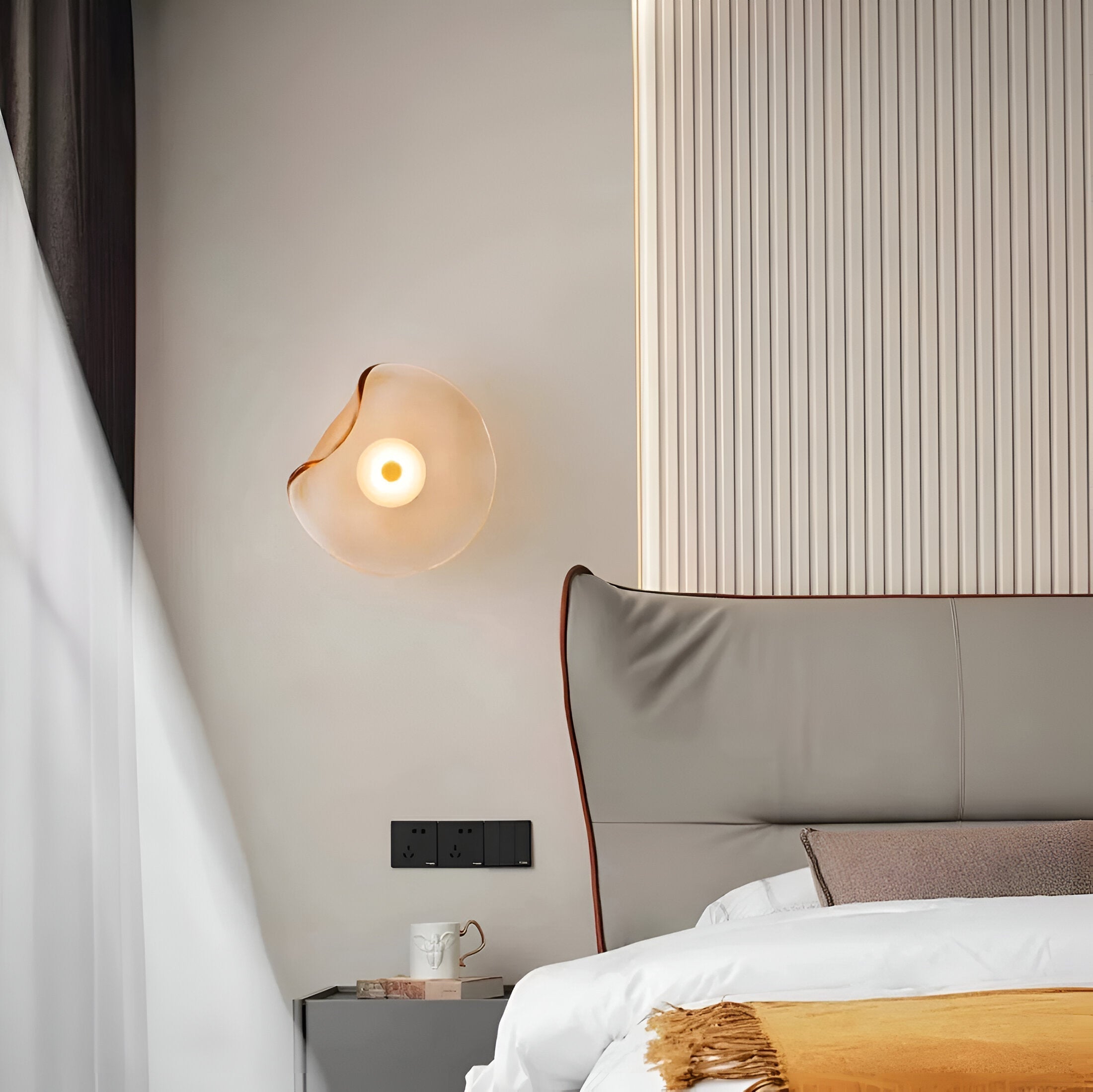 Curved Glass Wall Sconce with Fluid Form