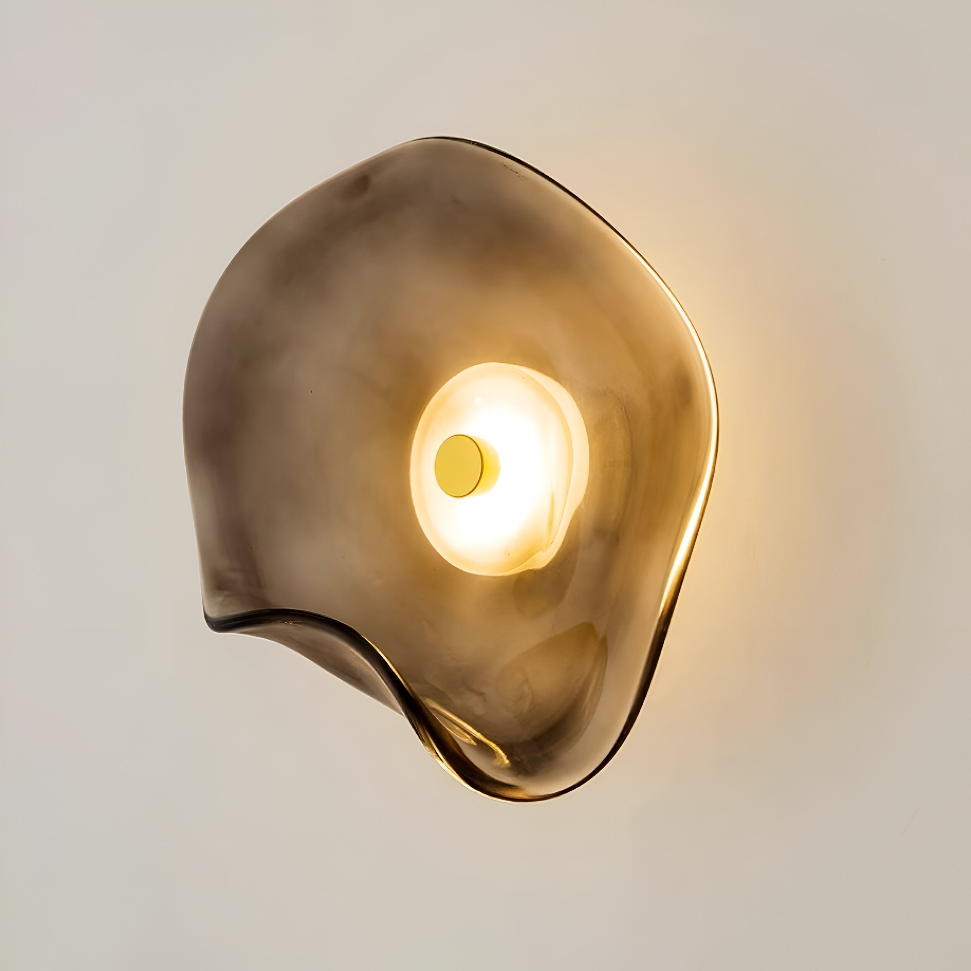 Curved Glass Wall Sconce with Fluid Form
