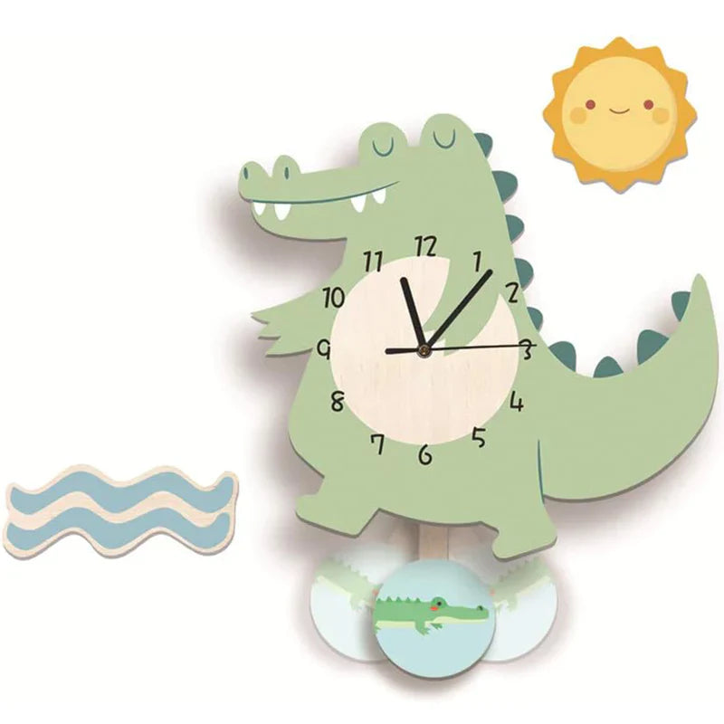Cute Animal Wall Clock with Cartoon Design