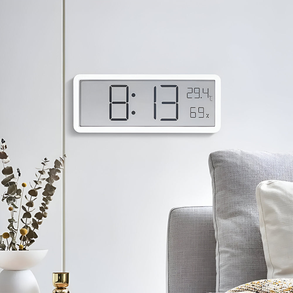 Digital LED Wall Clock Temperature Display
