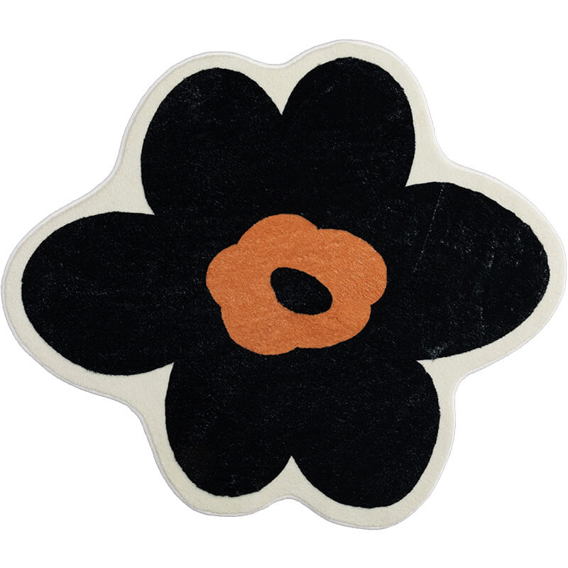 Flower Accent Rug with Soft Plush Texture