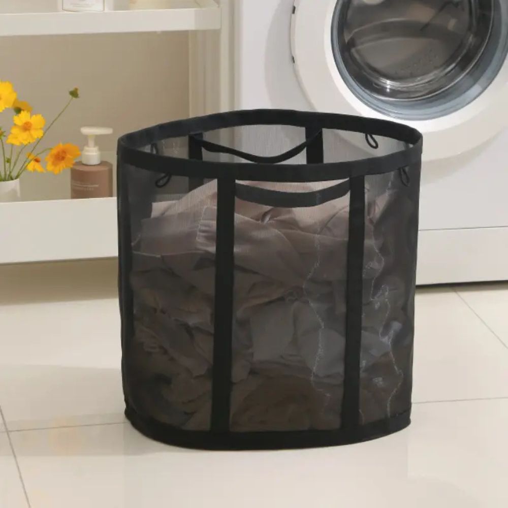 Foldable Mesh Laundry Basket with Handles