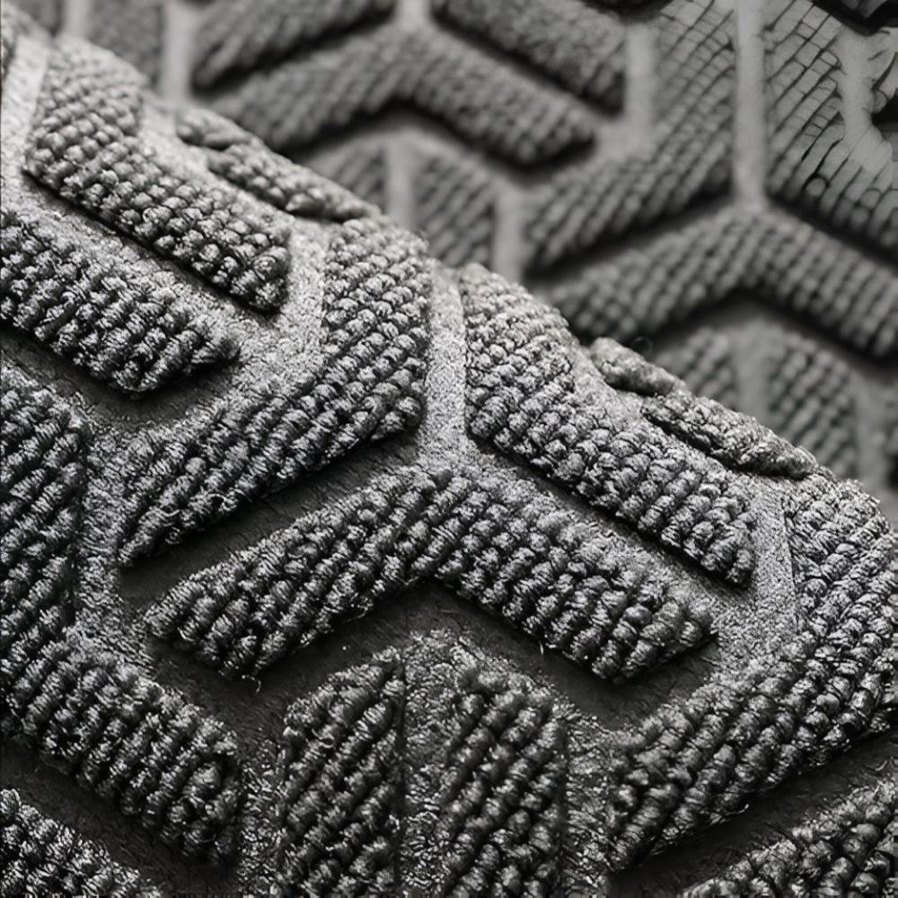 Geometric Rubber Doormat with Grip Base