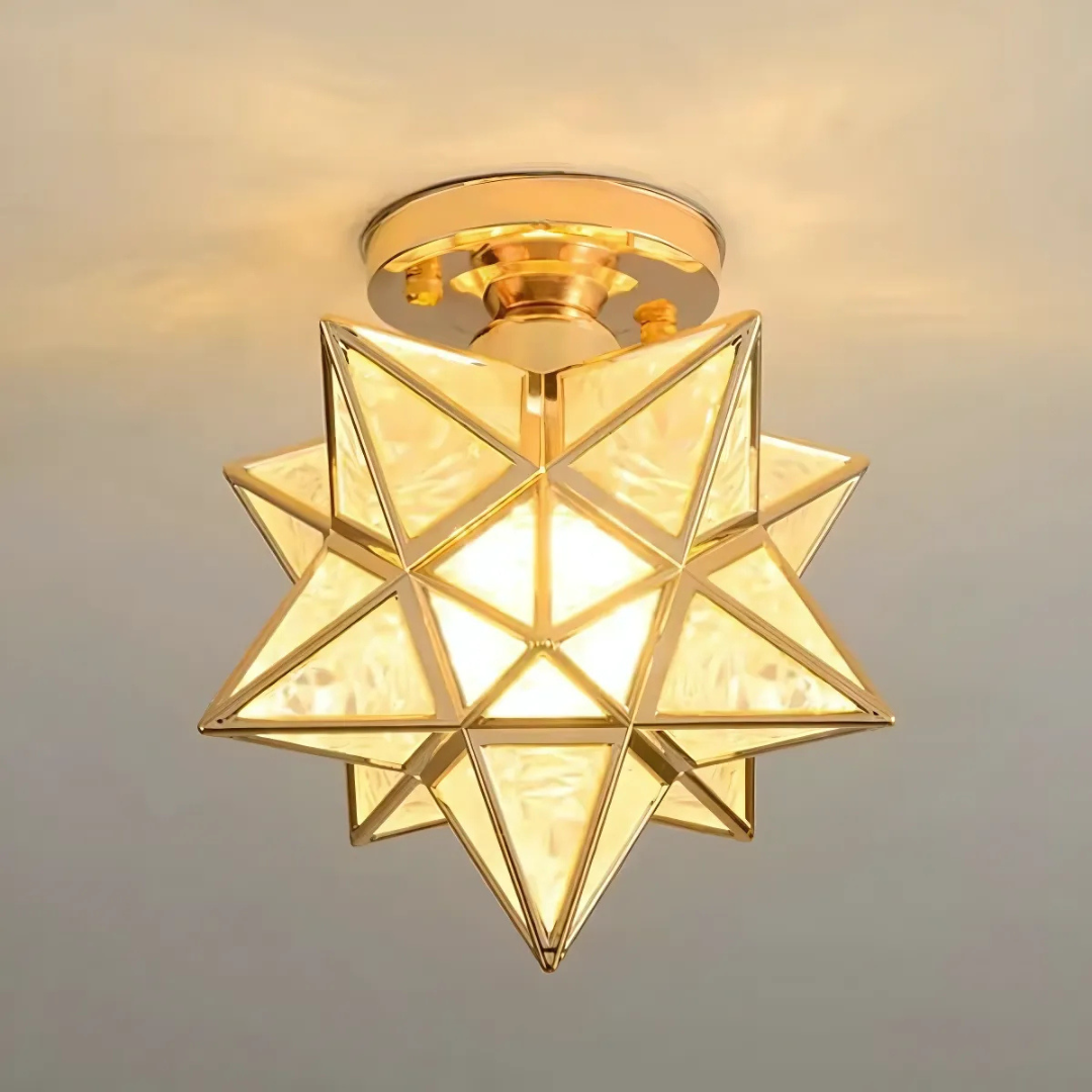 Geometric Star Ceiling Light with LED Design