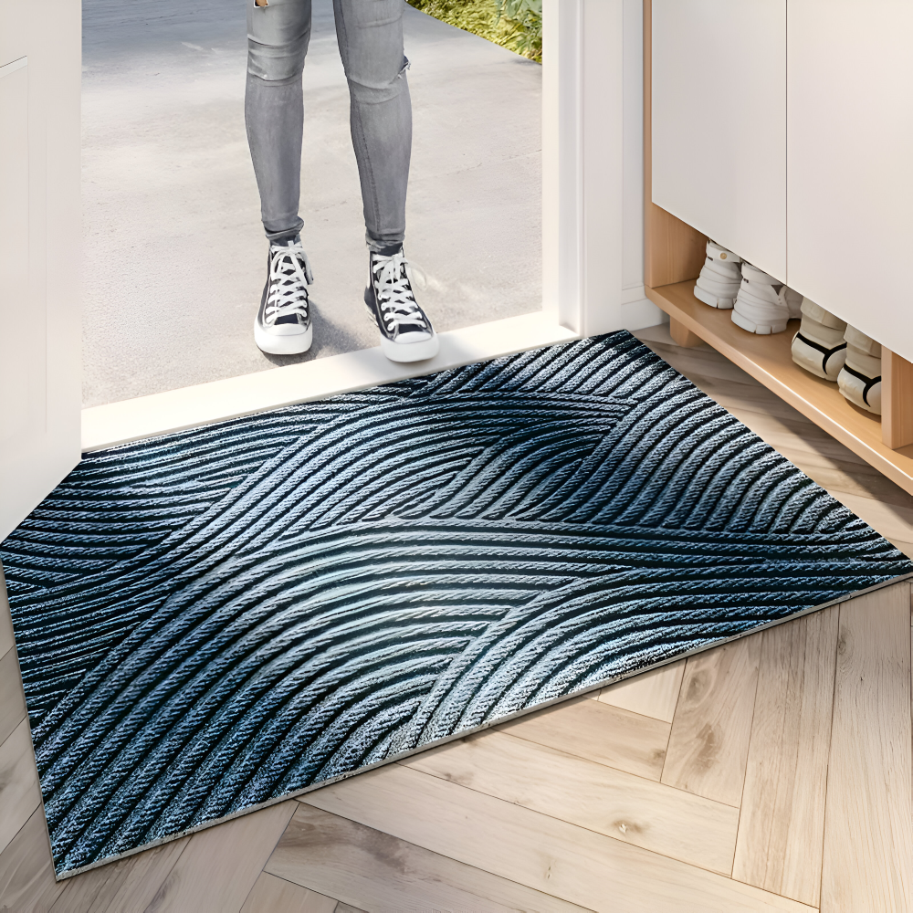Geometric Stripe Doormat with Antislip