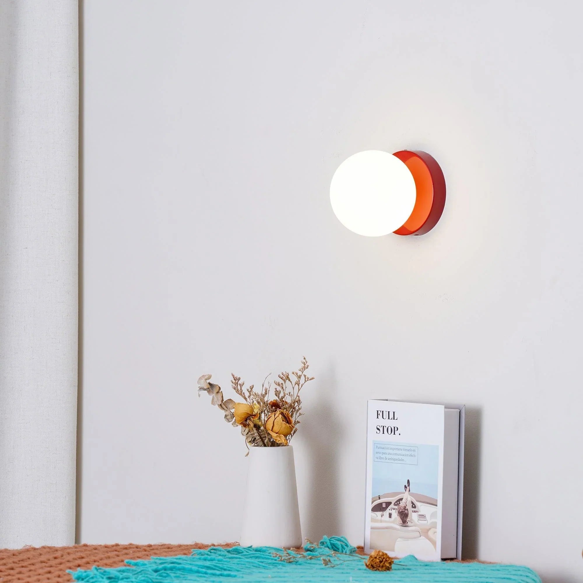 Glass Globe Wall Sconce with Metal Base LED